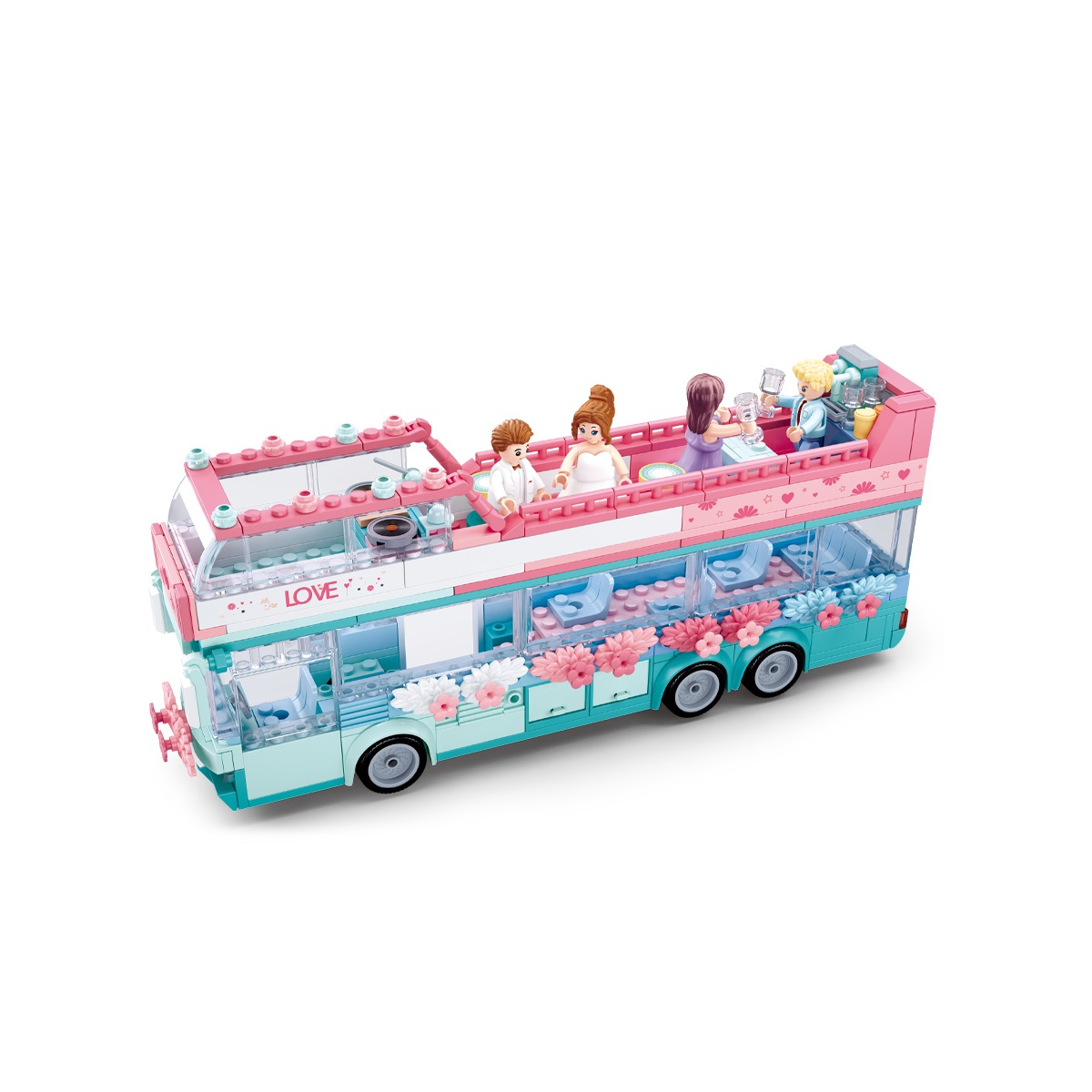 Конструктор SLUBAN Свадьба. Прогулочный автобус - фото 3