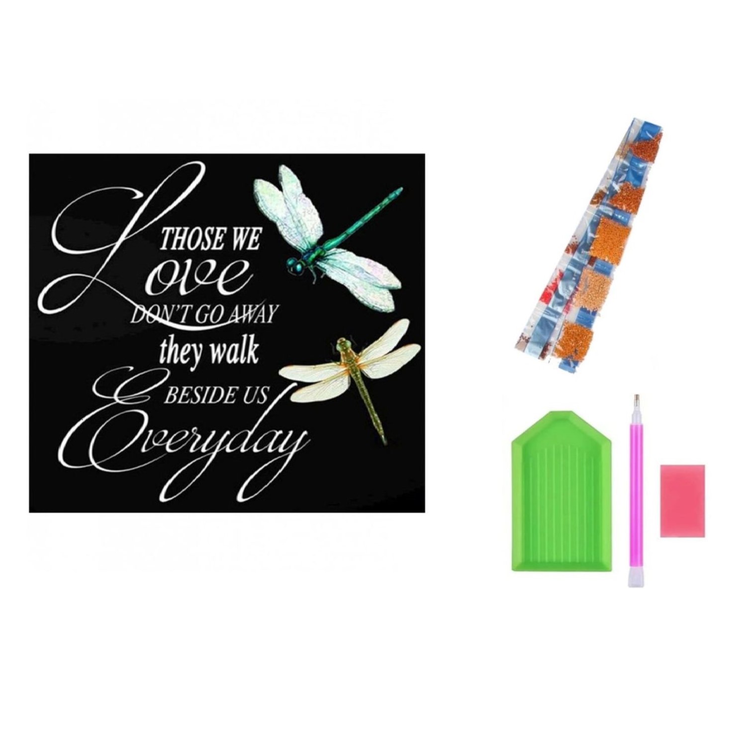 Алмазная мозаика Seichi Надпись со стрекозами - фото 3