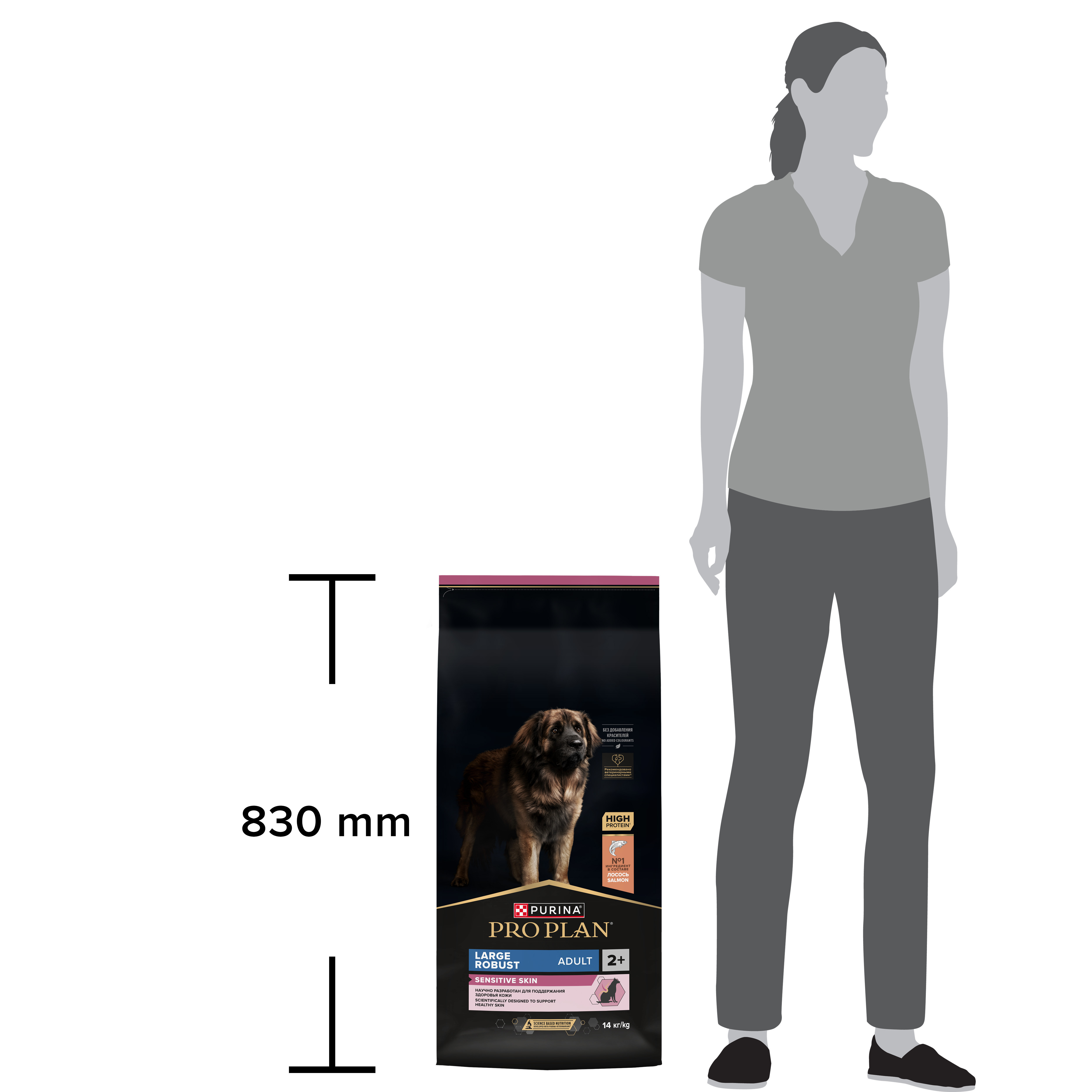 Корм для собак PRO PLAN крупных пород с мощным телосложением с чувствительной кожей с комплексом Optiderma лосось с рисом 14кг - фото 11