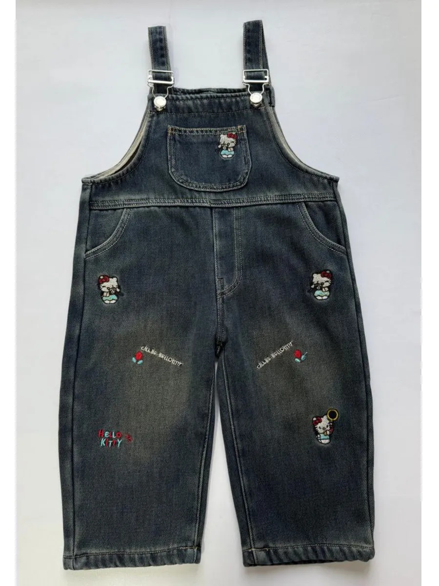 Полукомбинезон iUkoworld Джинсовый полукомбинезон детский утепленный - фото 1