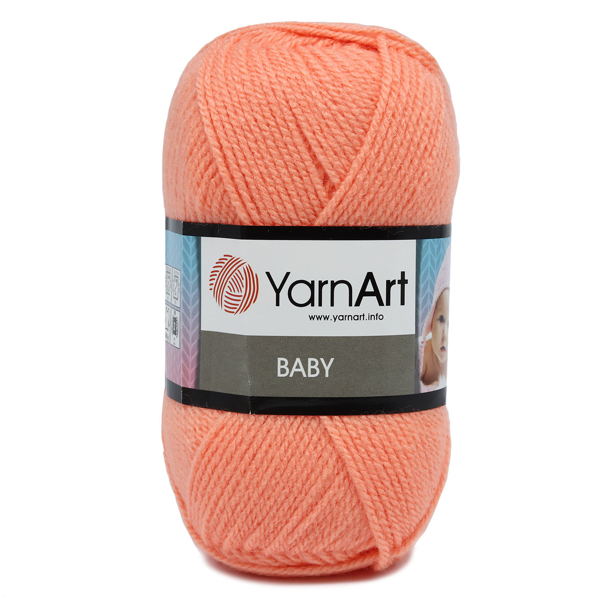 Пряжа для вязания YarnArt Baby 50 гр 150 м акрил мягкая детская 5 мотков 622 персик - фото 7