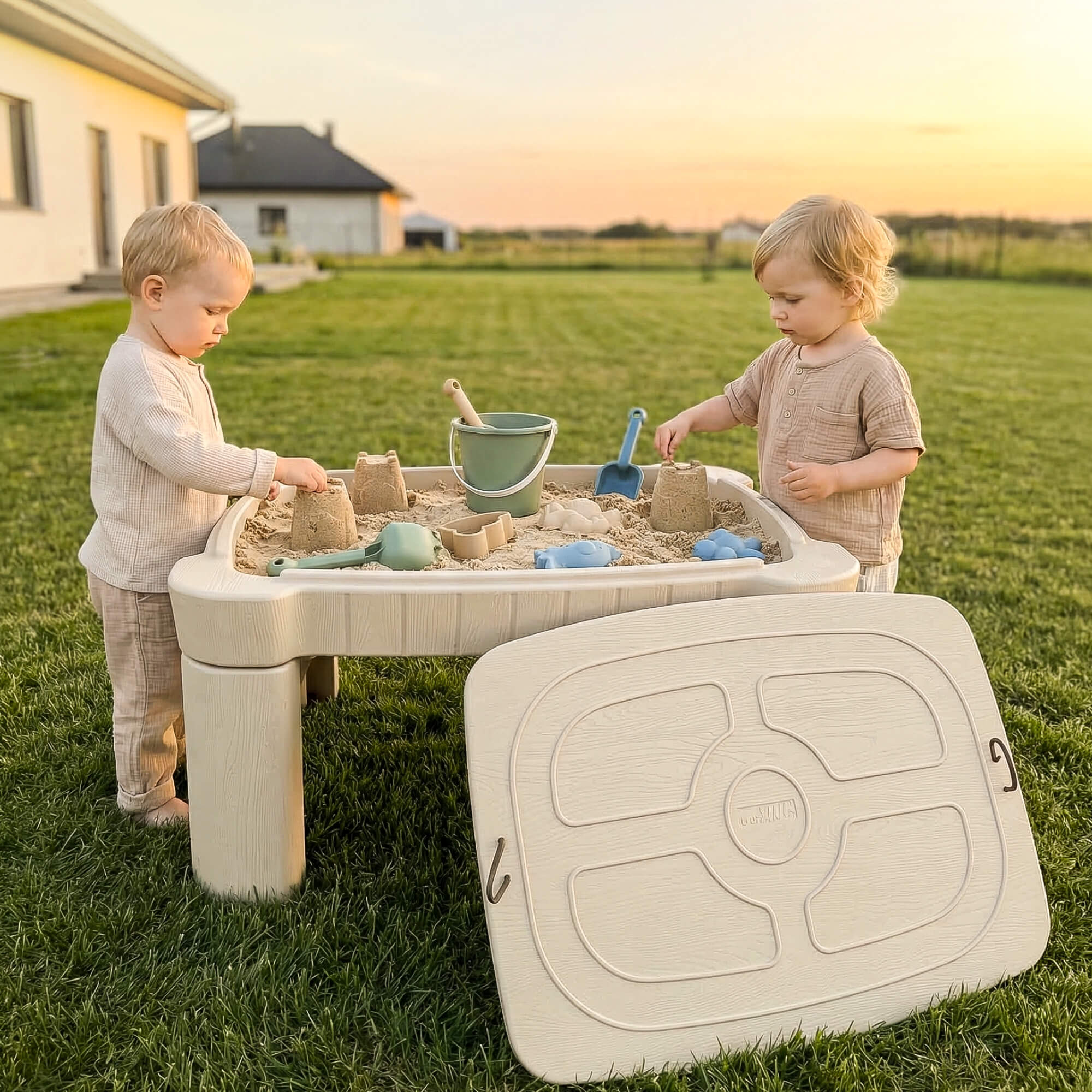 Песочница - столик детская UNIX Kids для игр с песком и водой 96х66х40,5 см - фото 13