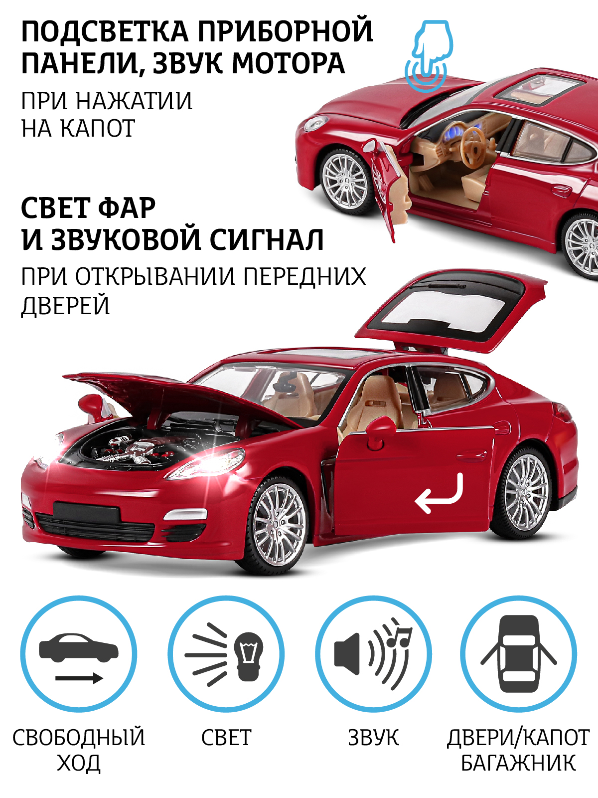 Автомобиль АВТОпанорама Porsche Panamera S 1:24 JB1251133 - фото 2