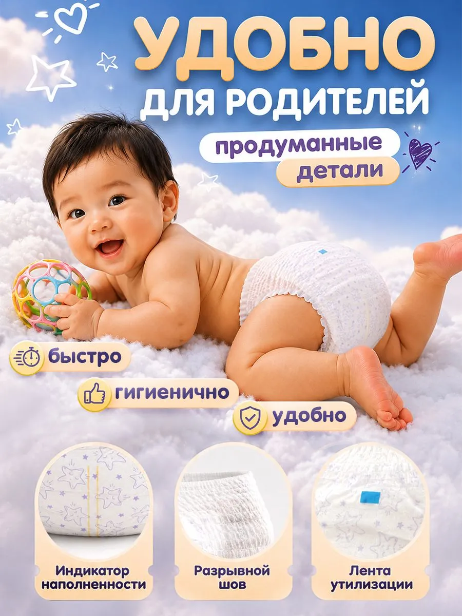 Трусики Kiddo Premium M (6-10 кг) 58 шт. - фото 10