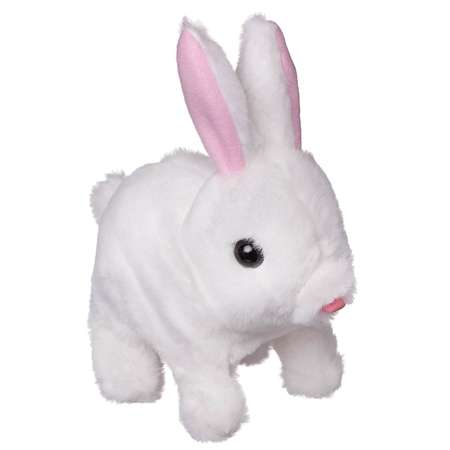 Мягкая игрушка Abtoys Счастливые друзья кролик белый движение звук