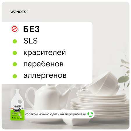 Гель для мытья посуды WONDER Lab яблочный цвет 1л