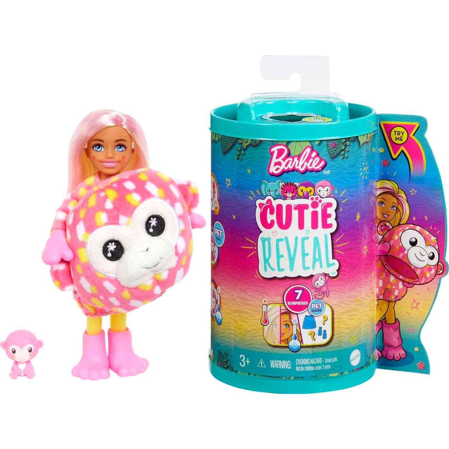 Кукла мини Barbie Cutie Reveal Челси Обезьянка HKR14 - фото 1