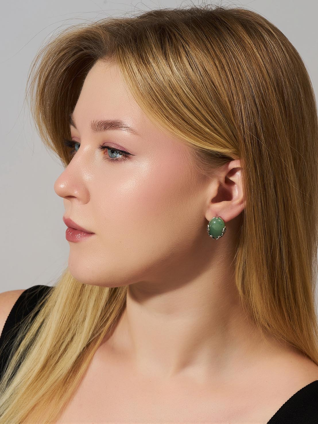 Серьги Shine and Beauty 80823-9-с-нефрит - фото 3