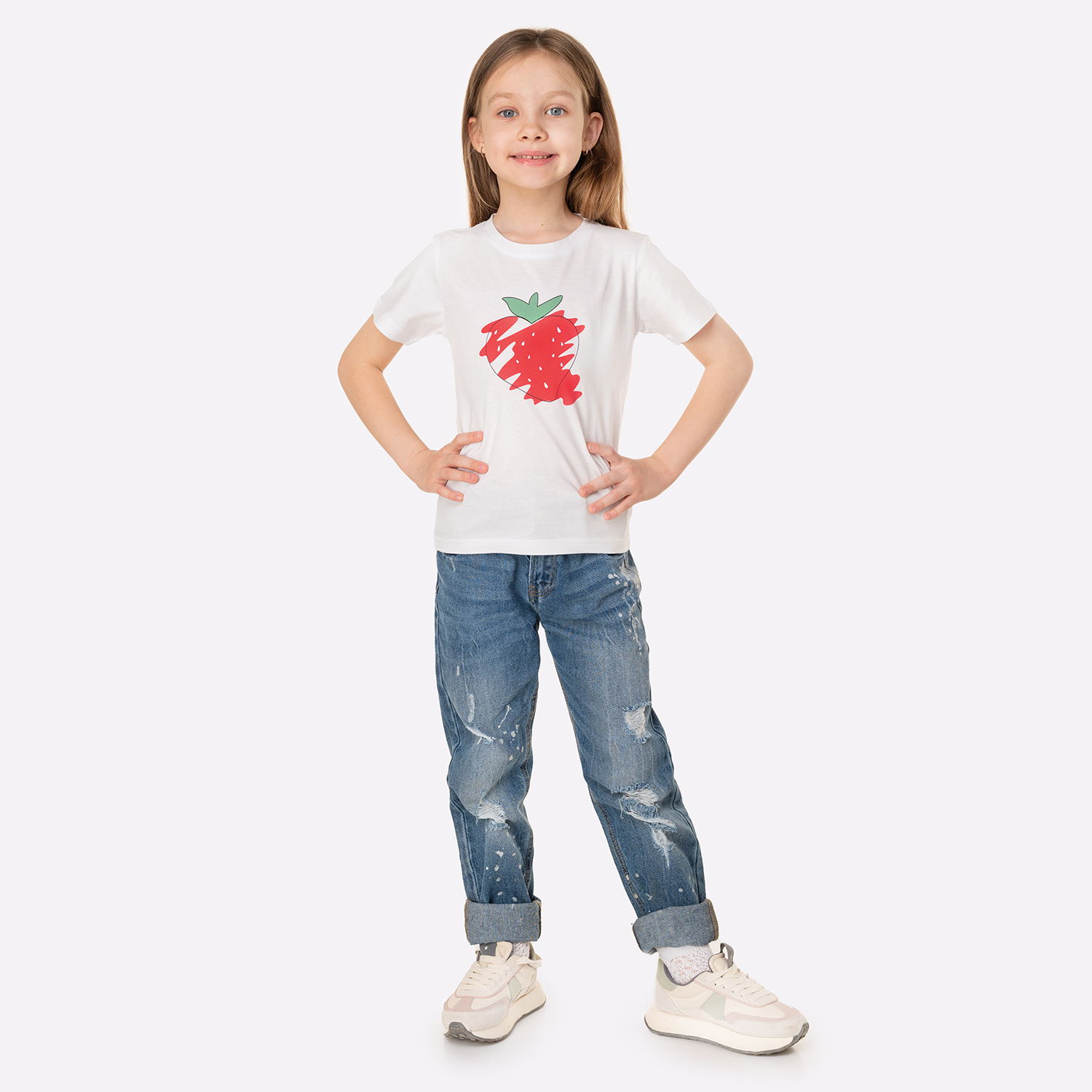 Футболка HappyFox HF66031Dклубника.белый - фото 2