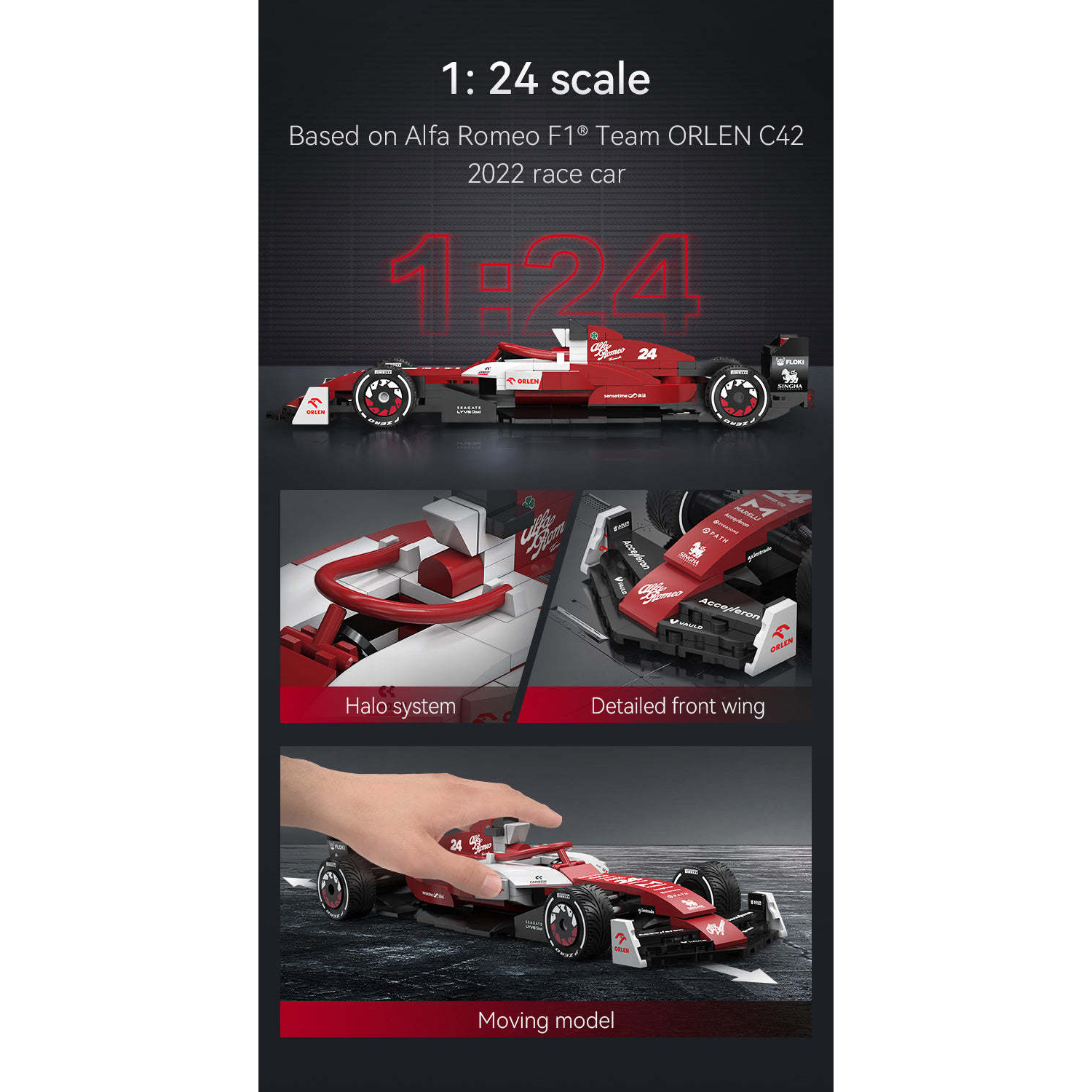 Конструктор CaDa Болид Alfa Romeo F1 271 дет. - фото 12