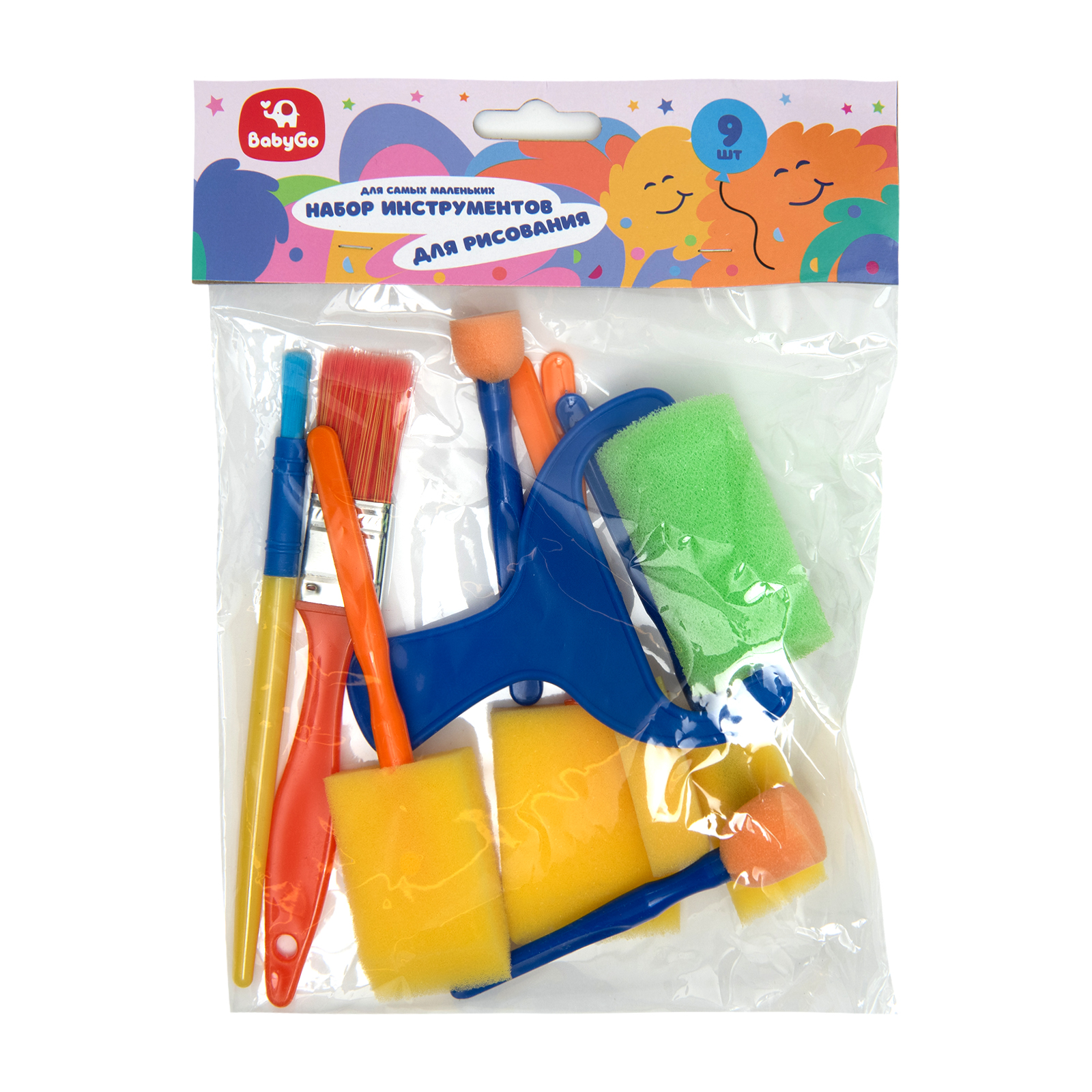 Кисть BabyGo 9 шт. (синтетика) - фото 1