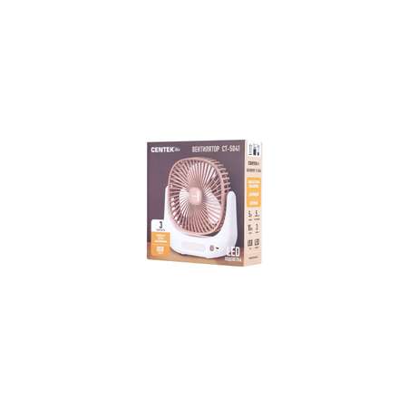 Вентилятор настольный CENTEK CT-5041_ 1800мАч/5Вт/Ø10см/3ск/Наклон/Таймер 8ч/USB