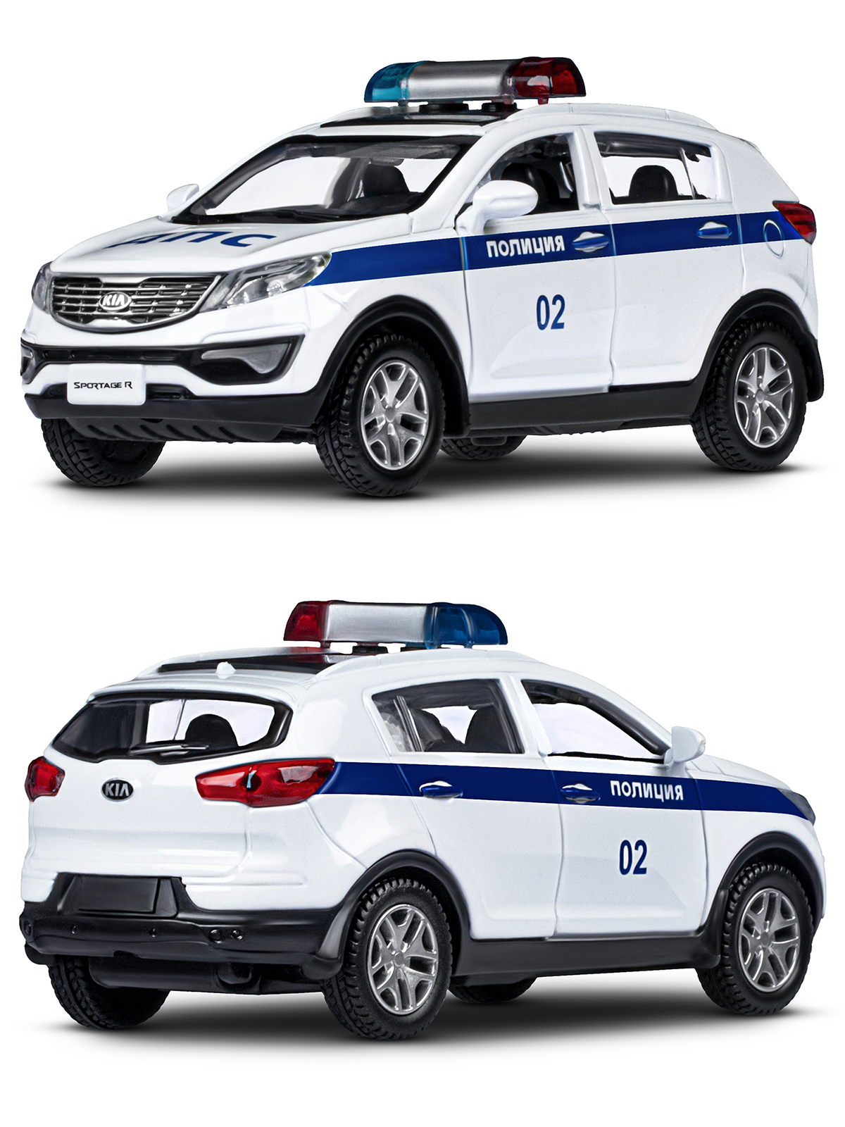 Полицейская машина АВТОпанорама KIA Sportage R 1:39 Полиция JB1251479 - фото 6