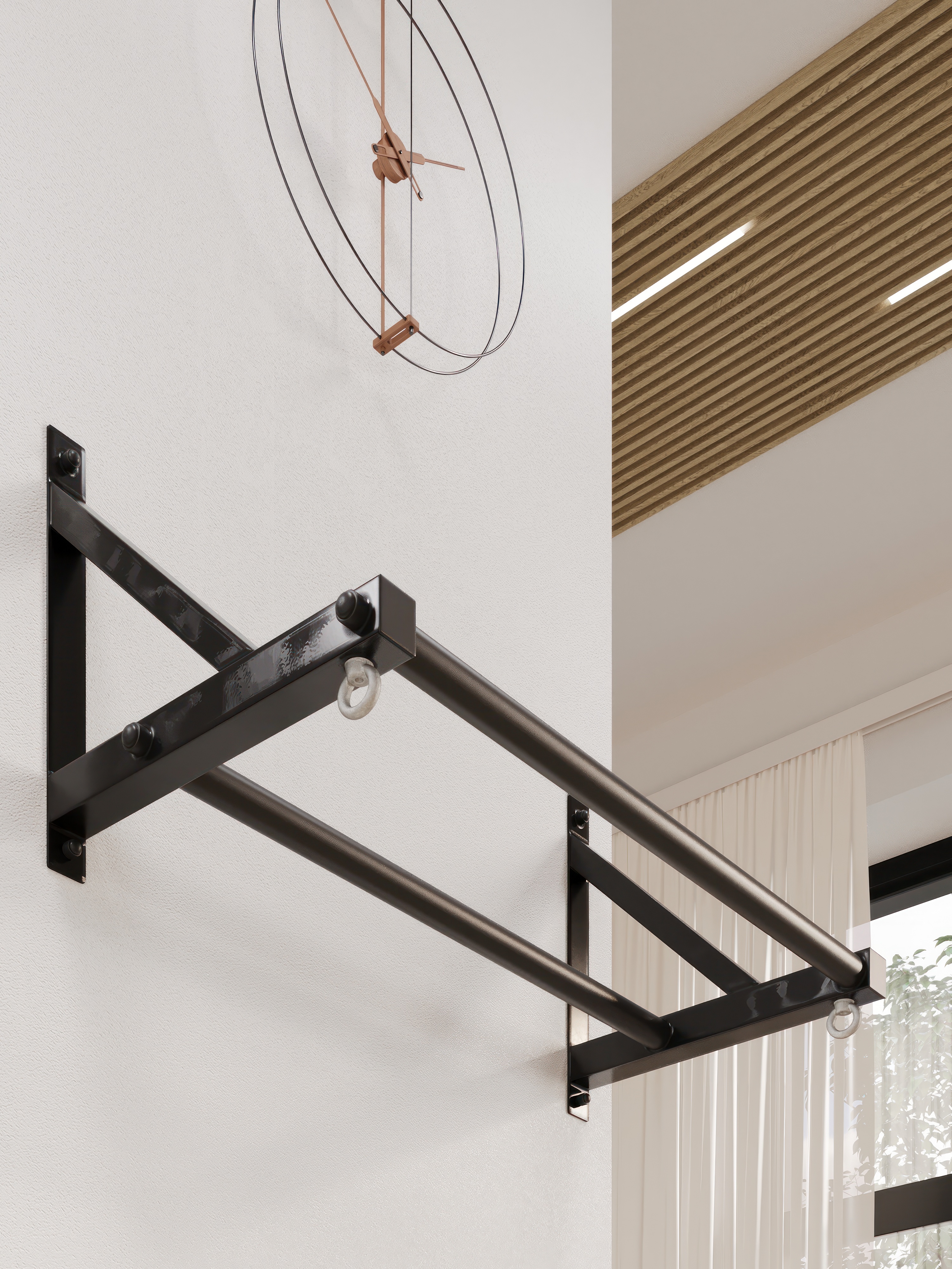 Турник настенный BORABO 2 хвата Классик Pro прорезиненные хваты - фото 11