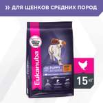 Корм Eukanuba Dog 15кг для щенков средних пород сухой с птицей
