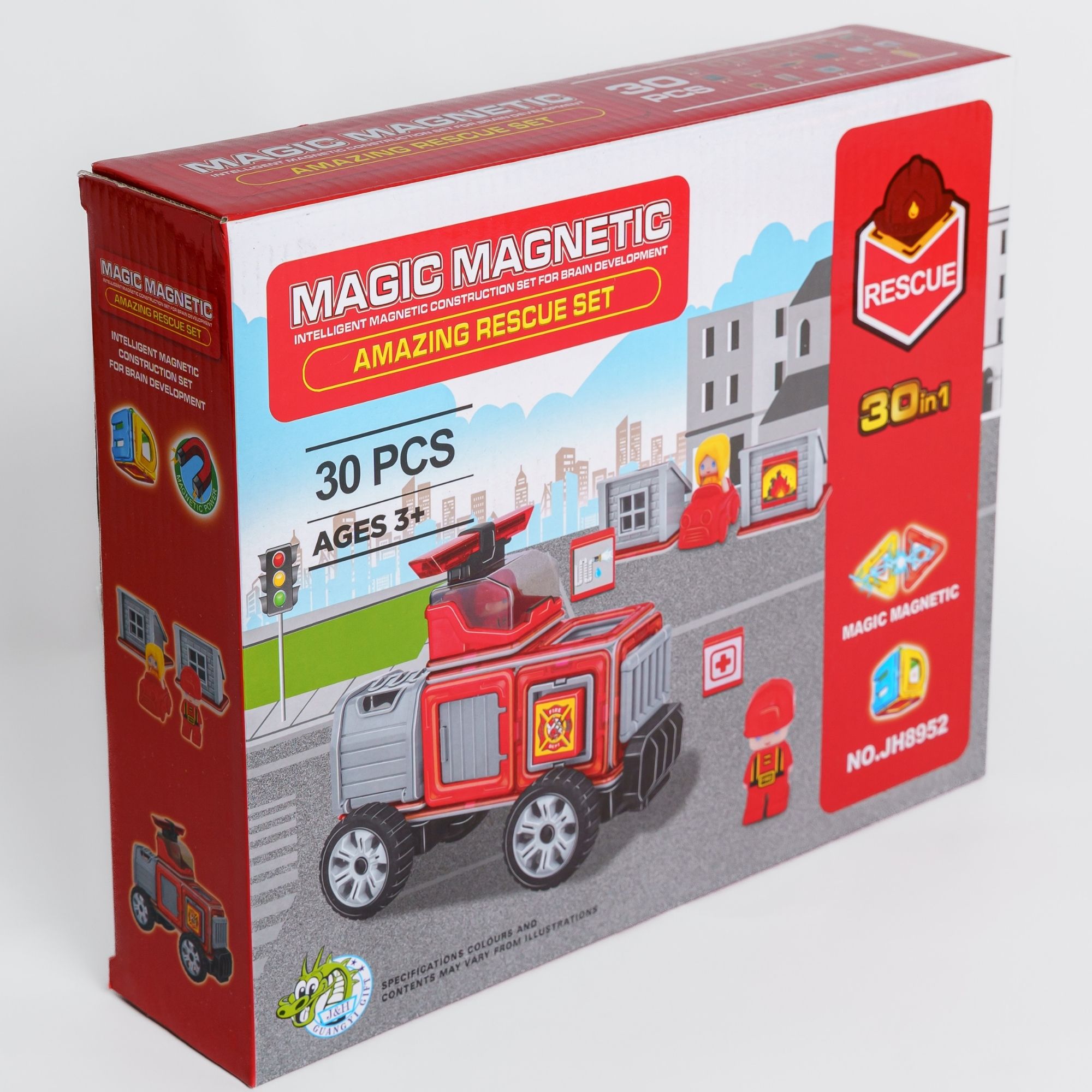 Конструктор Крибли Бу Пожарная машина магнитный - фото 10