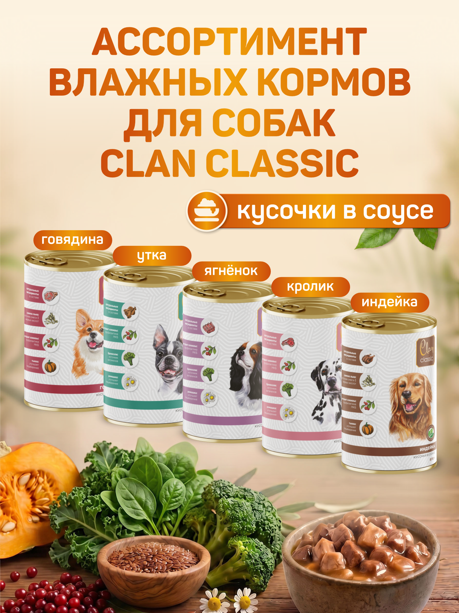 Корм для собак влажный Clan Classic Мясное ассорти с рубцом паштет ж/б 100г 6 шт. - фото 8