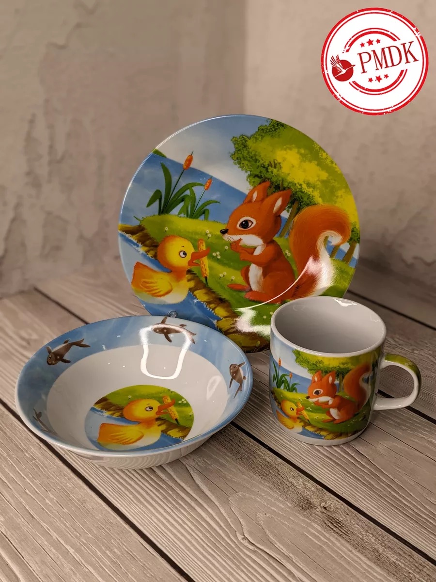 Набор детской посуды Daniks C489 Белочка и утка - фото 5