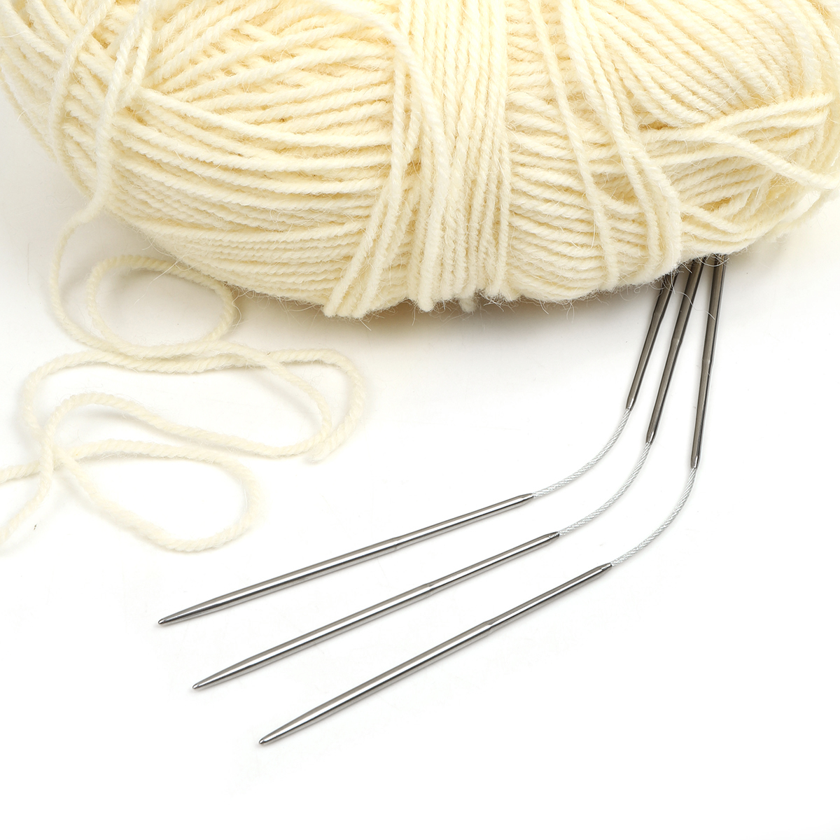 Спицы вязальные чулочные Maxwell гибкие с металлическим тросиком сталь d 3.0 мм 21 см 3 шт - фото 5