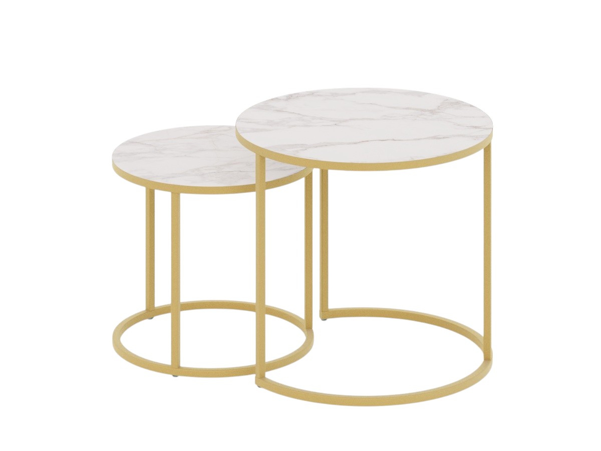 Стол журнальный SLINE Верона керамогранит 40/50 белый глянец - фото 9