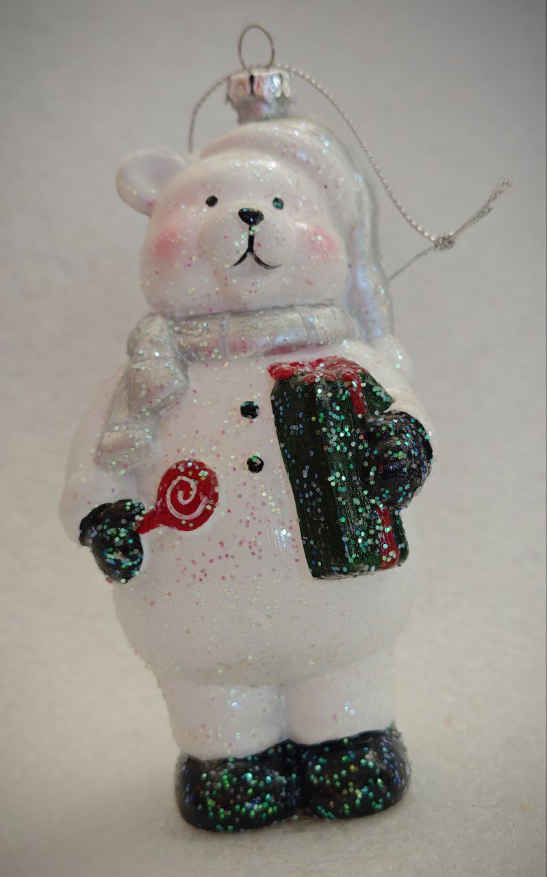 Украшение ёлочное Магия праздника Мишка с подарком - фото 1