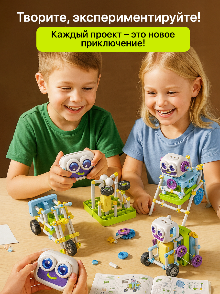 Конструктор SCIENCE EDUCATION Робототехника 45 экспериментов электронный 25 дет. - фото 6