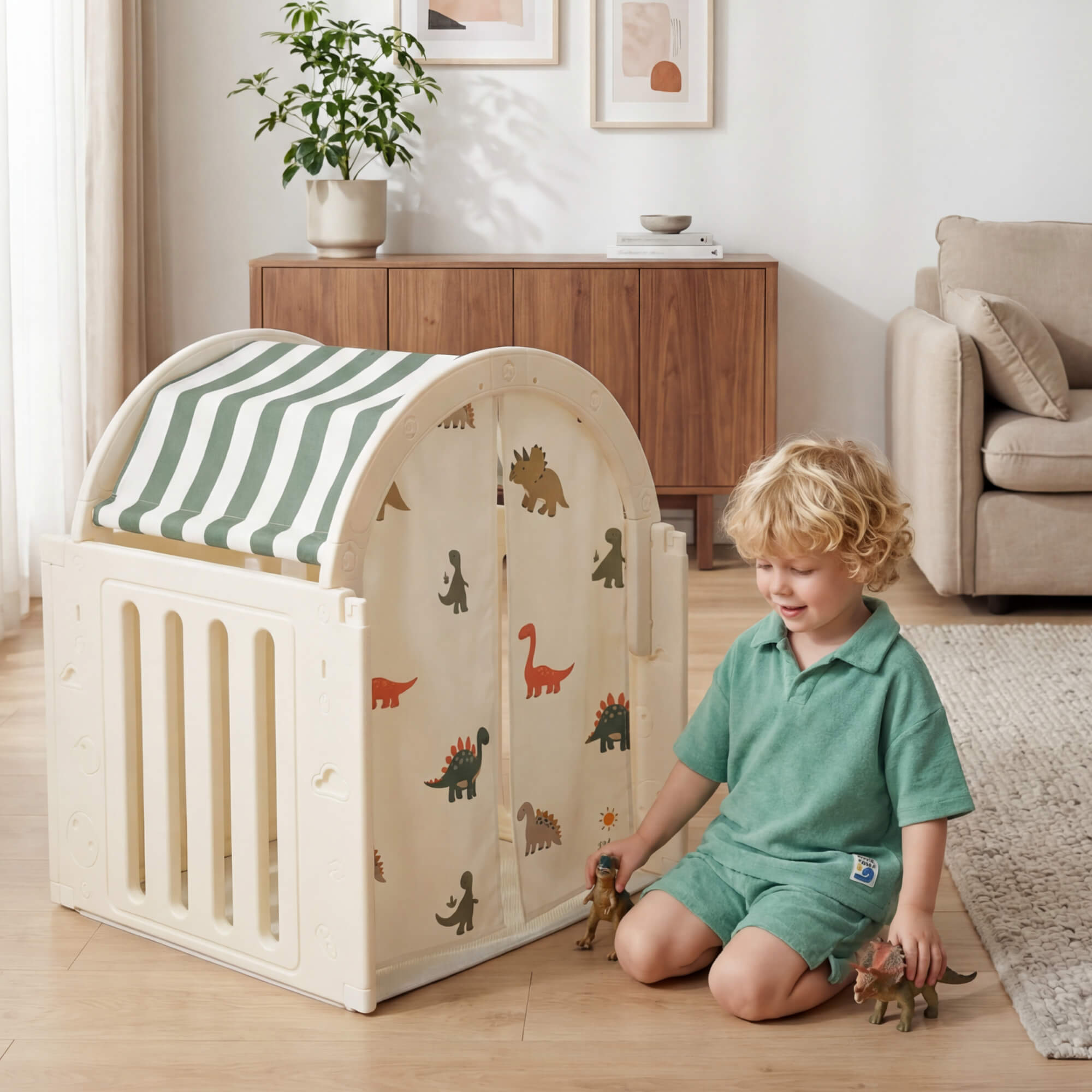 Домик UNIX Kids Dino Green для игр и отдыха - фото 14