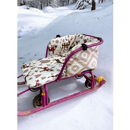 Матрас для санок Baby.Eco.Decor олени со спинкой