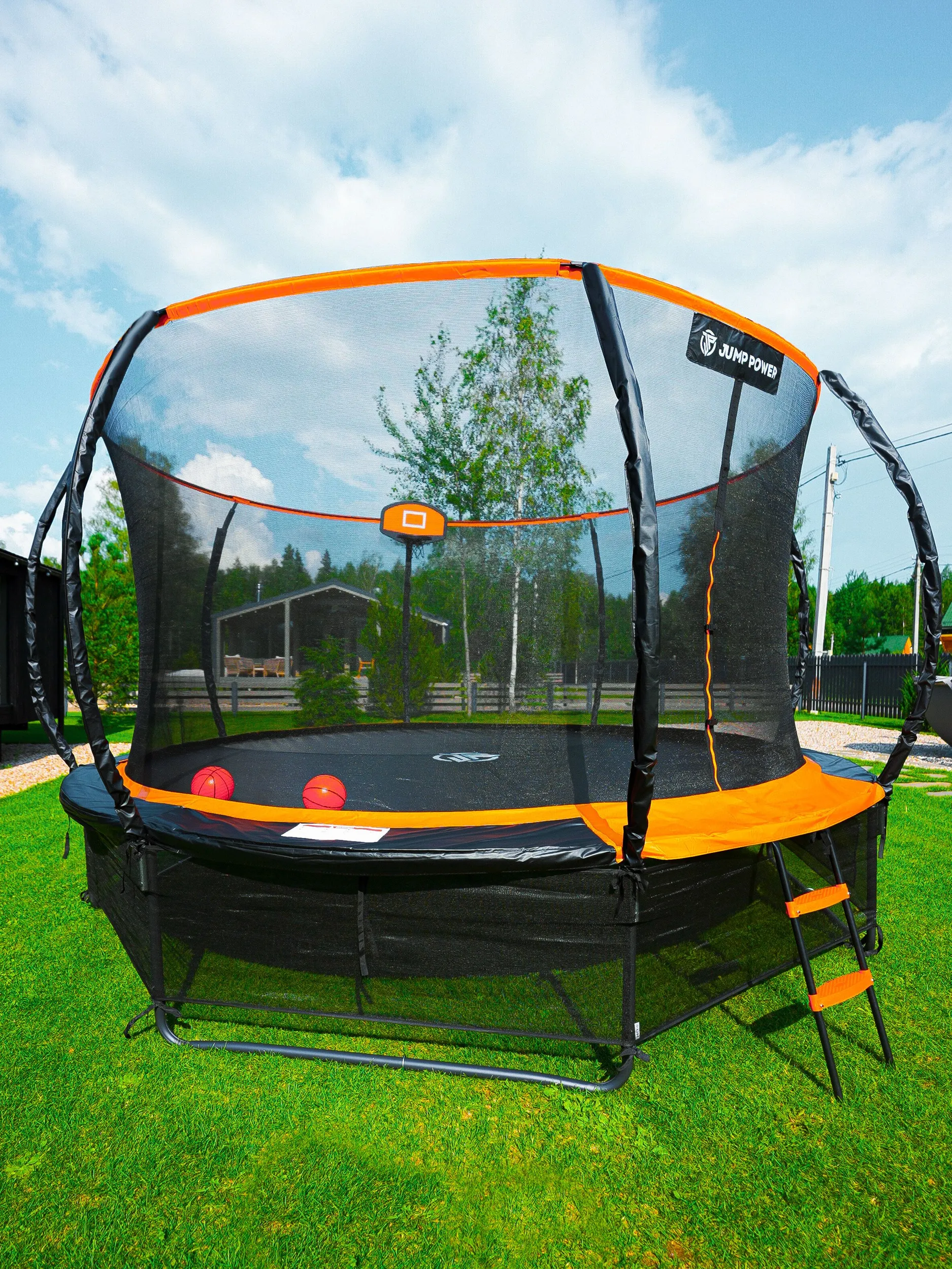 Батут Jump Power 14 ft Pro Inside Basket Orange - фото 28
