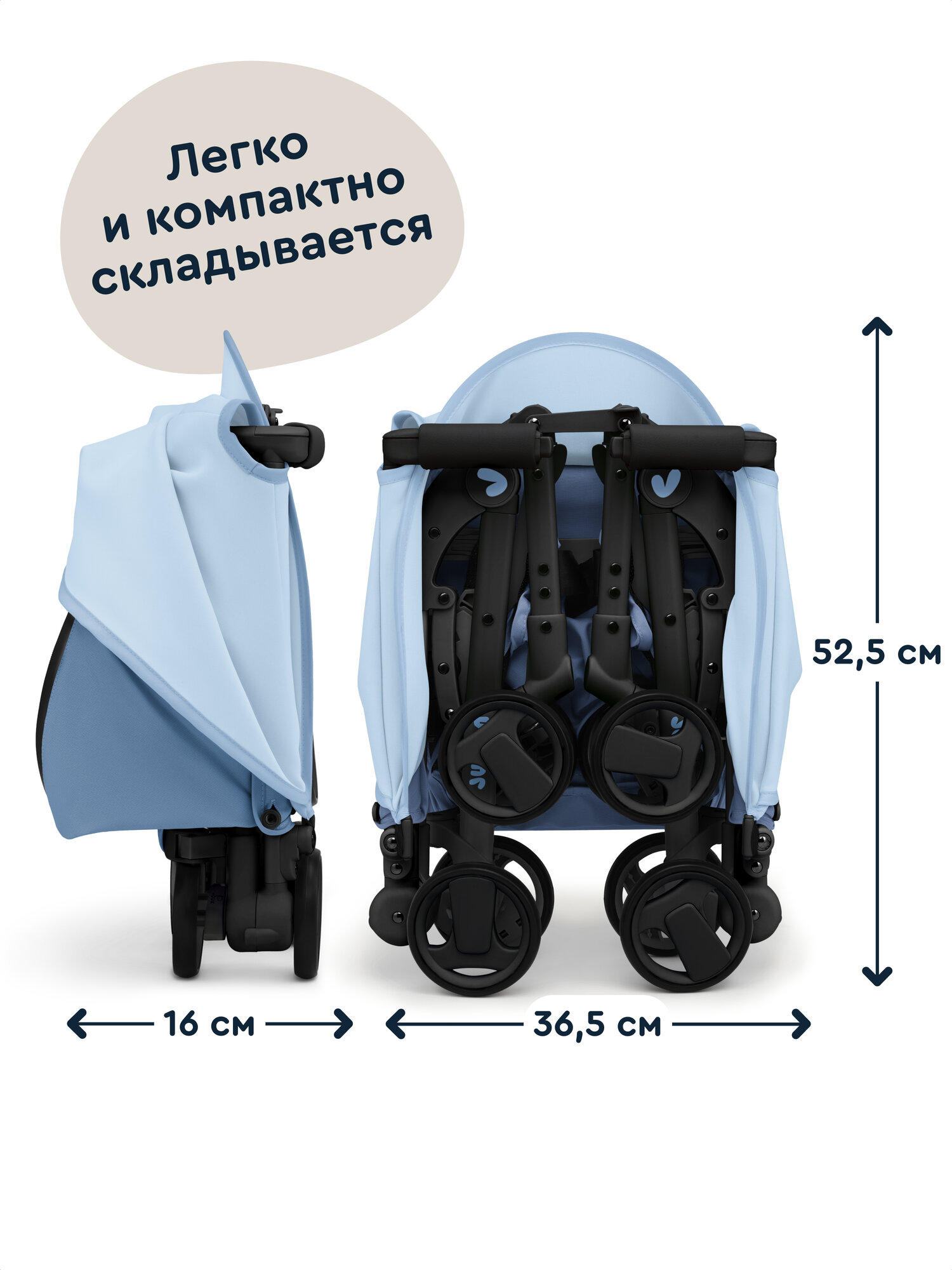 Коляска прогулочная Junion Tinbi синий - фото 10