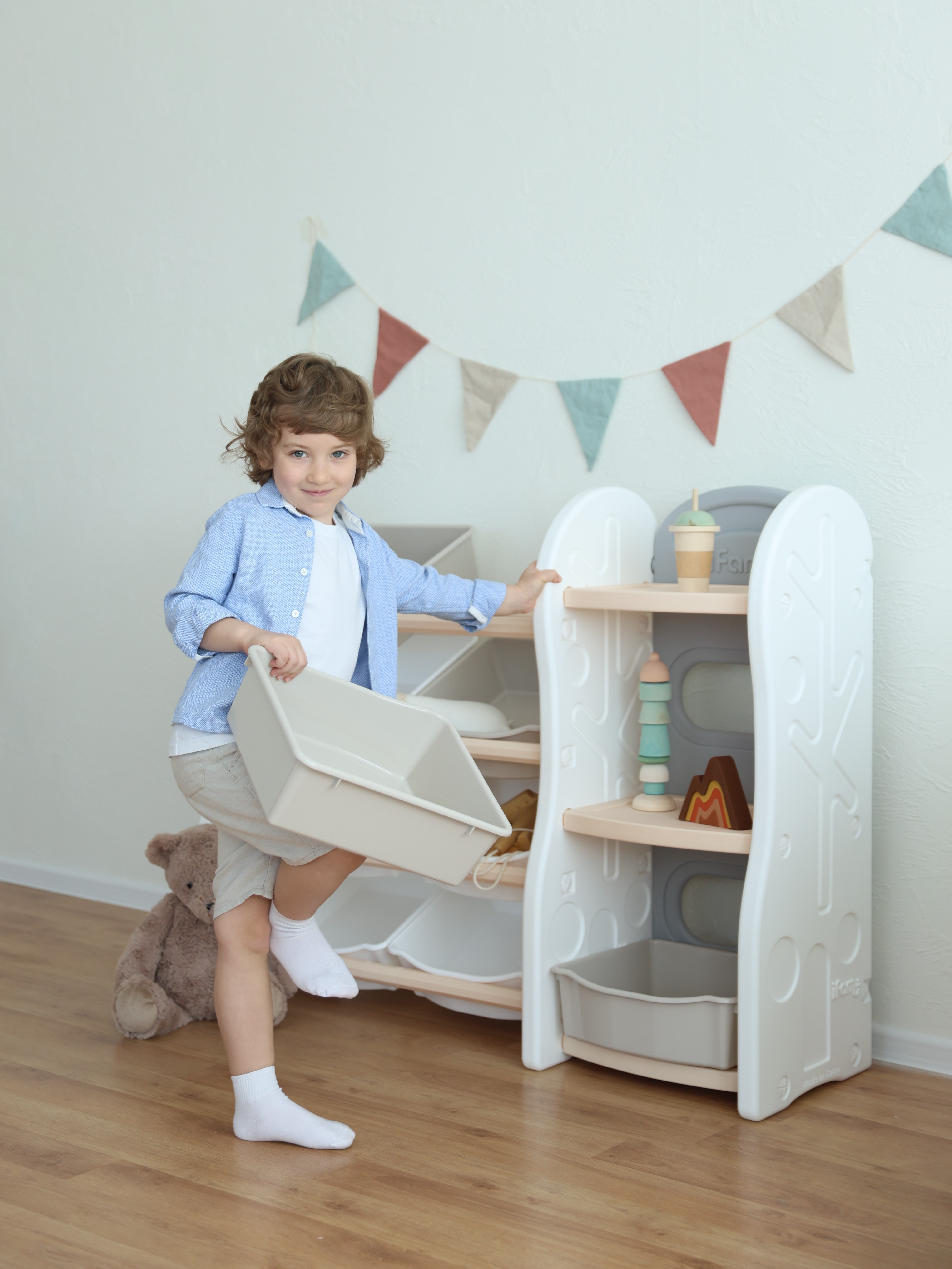 Стеллаж для игрушек Ifam DesignToy-4 бежевый - фото 9