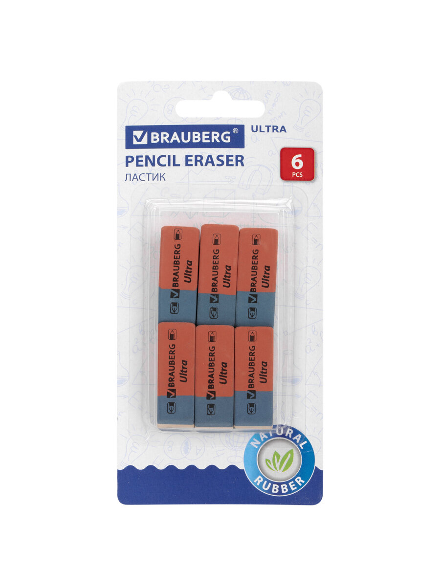 Ластик Brauberg 6 шт. - фото 7