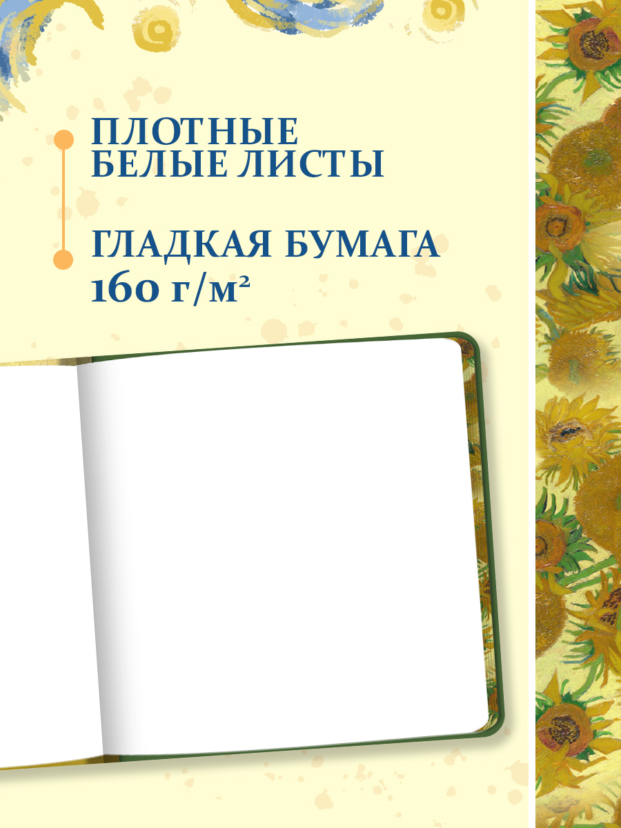 Скетчбук Проф-Пресс Ван Гог премиум Подсолнухи А5 64 лист. 1 шт. - фото 4