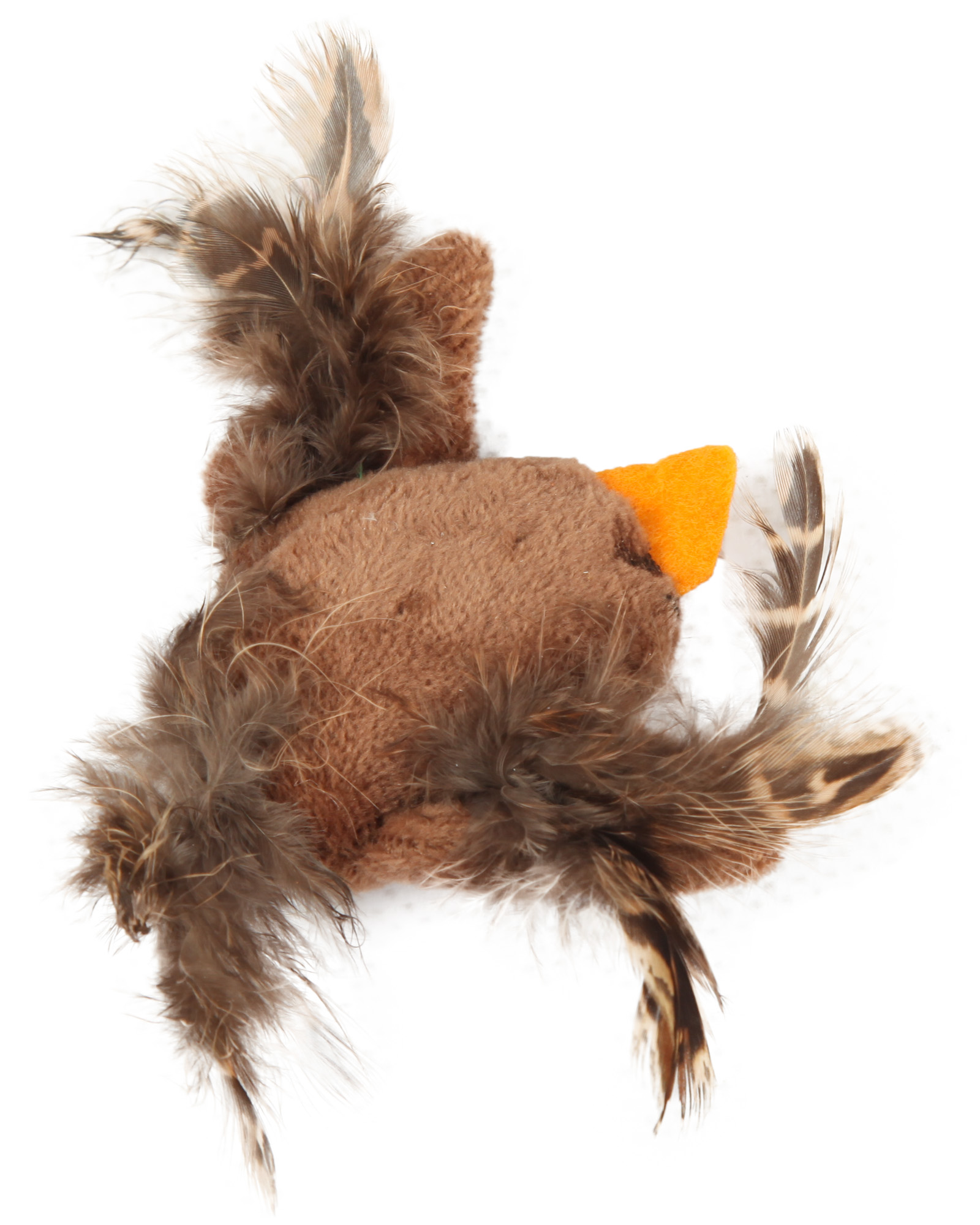 Игрушка для кошек Barbaks Птичка с натуральными перьями и кошачьей мятой 14*13см - фото 3