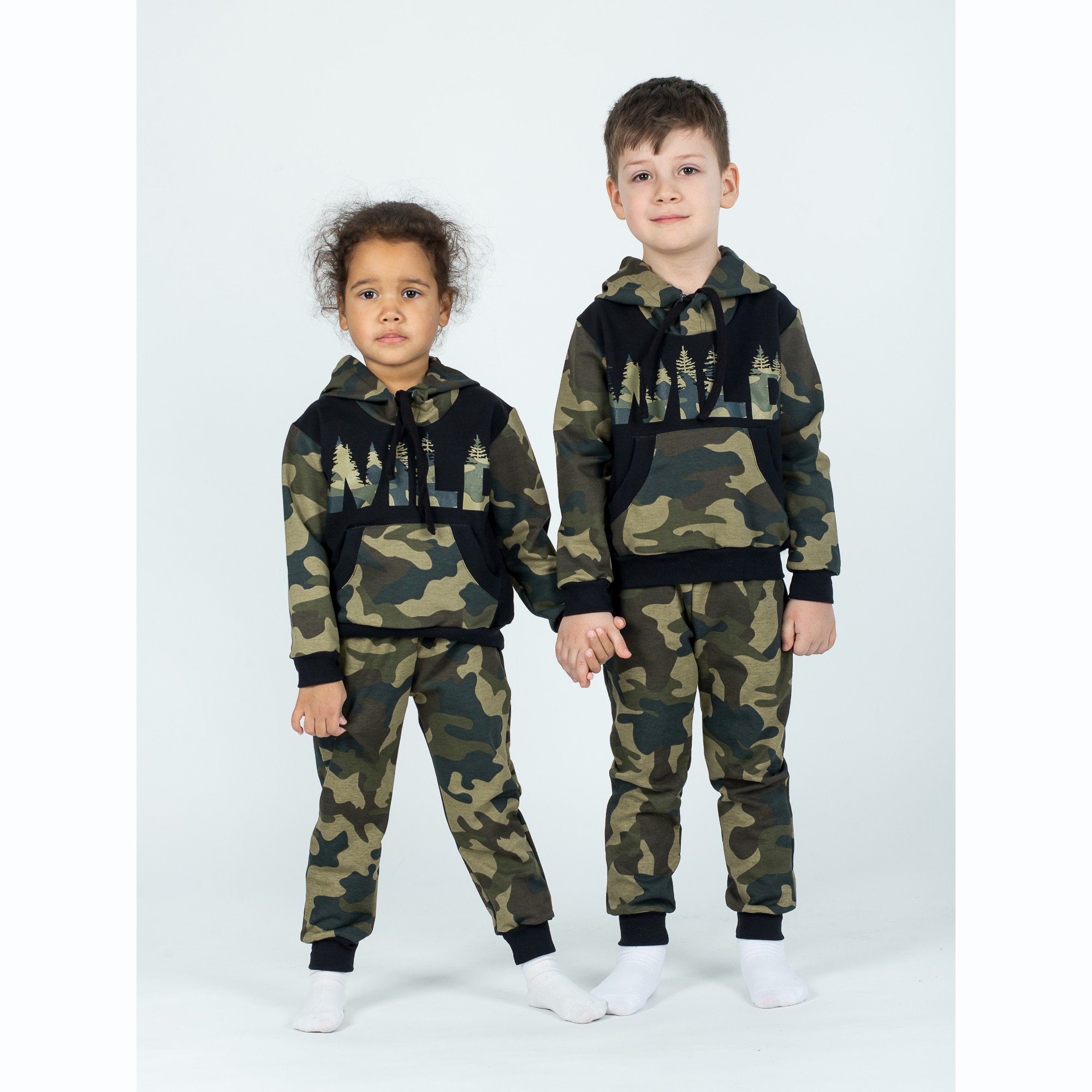 Костюм спортивный KiMMi Baby КБ-1308747 хаки черный лес - фото 5