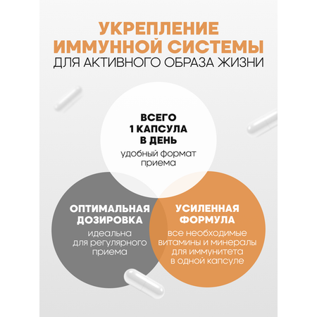 БАД для поддержания иммунитета OVER витамины С+D+Цинк+Селен