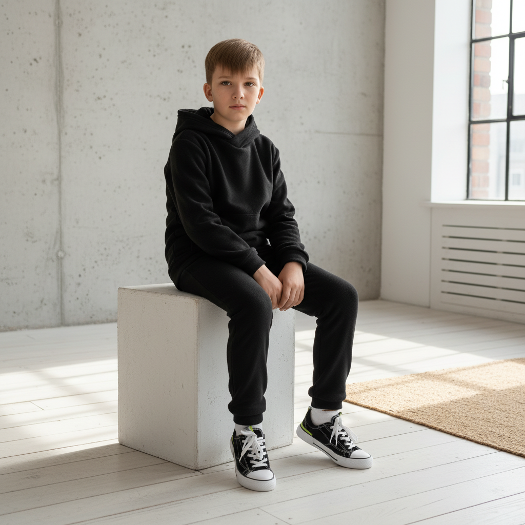 Худи и брюки Утенок 7043г(ш) черный - фото 3