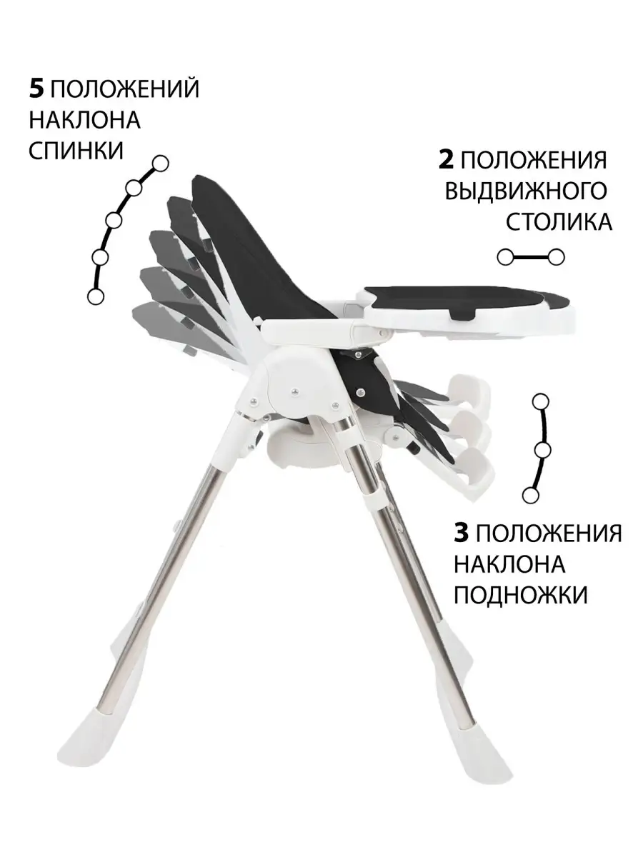 Стульчик для кормления TOMMY Bon appetit черный - фото 6