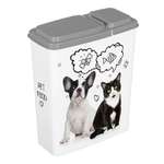 Контейнер для хранения корма LUCKY PET кошек и собак с декором 2.3 л серый