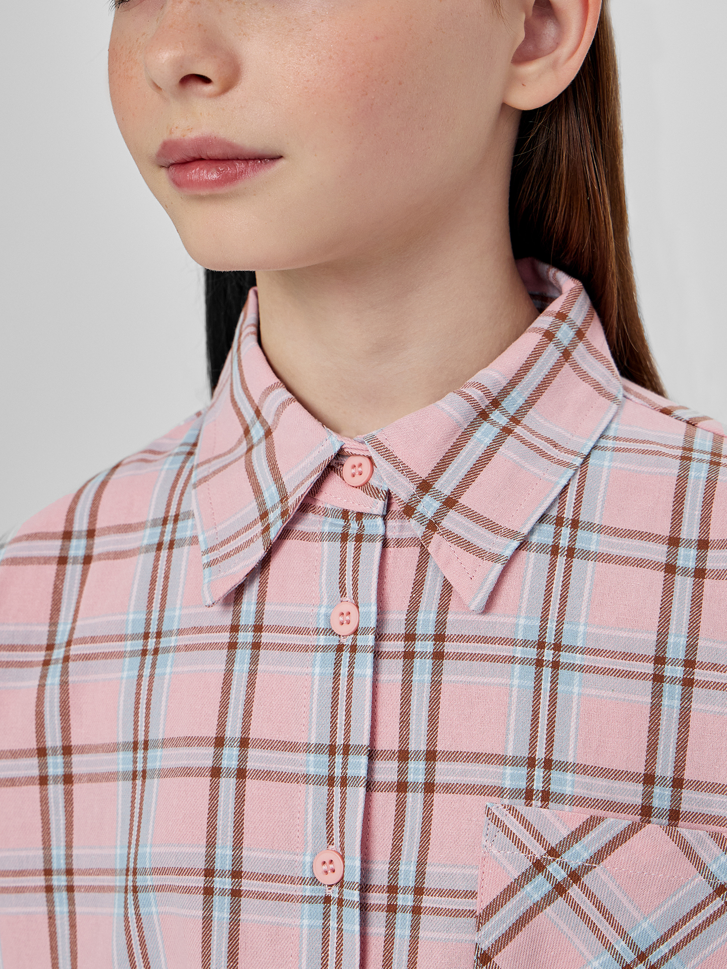 Рубашка Mark Formelle (Марк Формэль) 127981/голубая и розовая клетка - фото 5