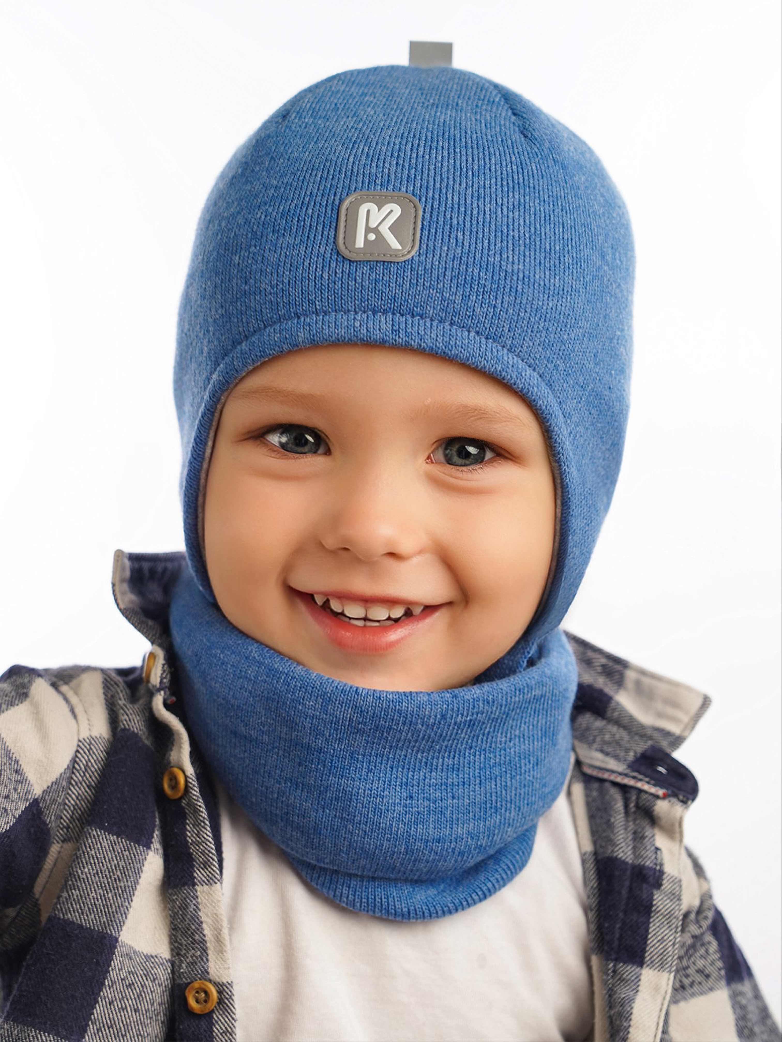 Шапка и снуд ПриКиндер U-Sp232724 Цвет: Джинс - фото 1