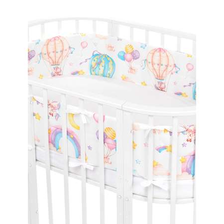 Бортики в кроватку Lemony kids Rainbow 2 части по 180 см Розовый