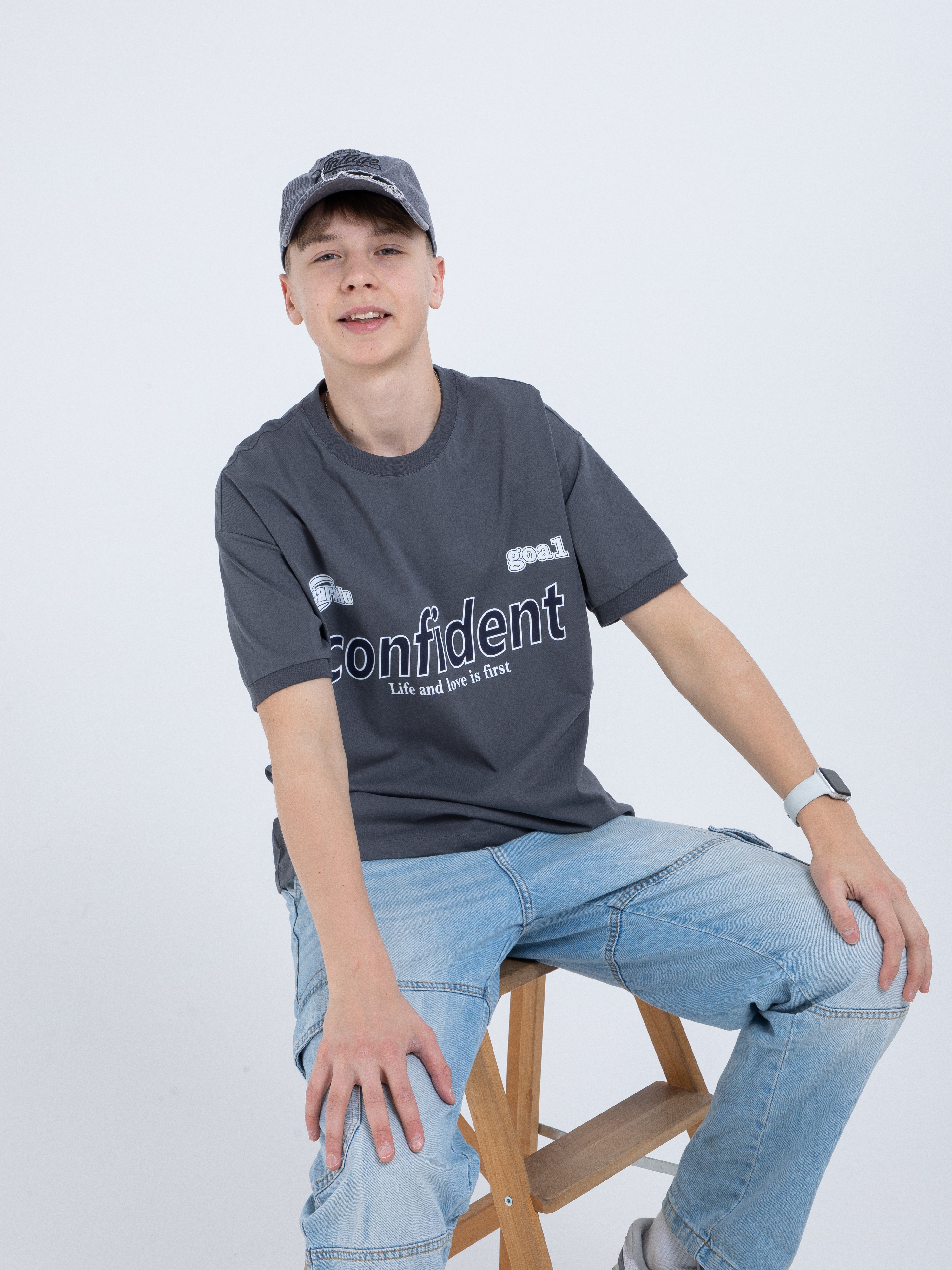 Футболка STELLA MODA 11219_темно-серый - фото 2