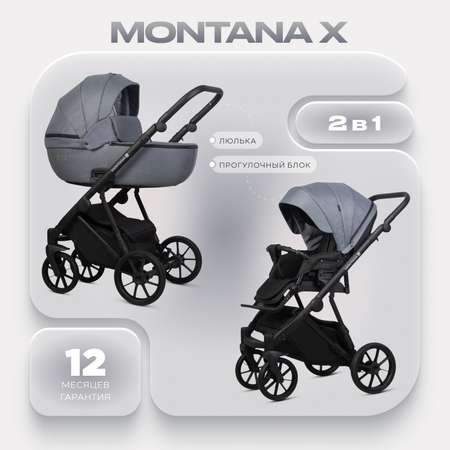 Коляска 2в1 Riko Basic Montana X серый