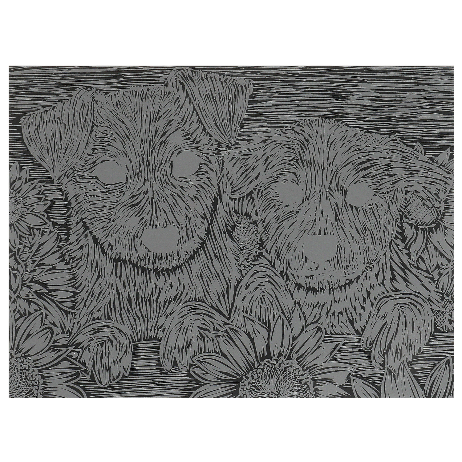 Гравюра Multiart Щенки с подсолнухом - фото 3