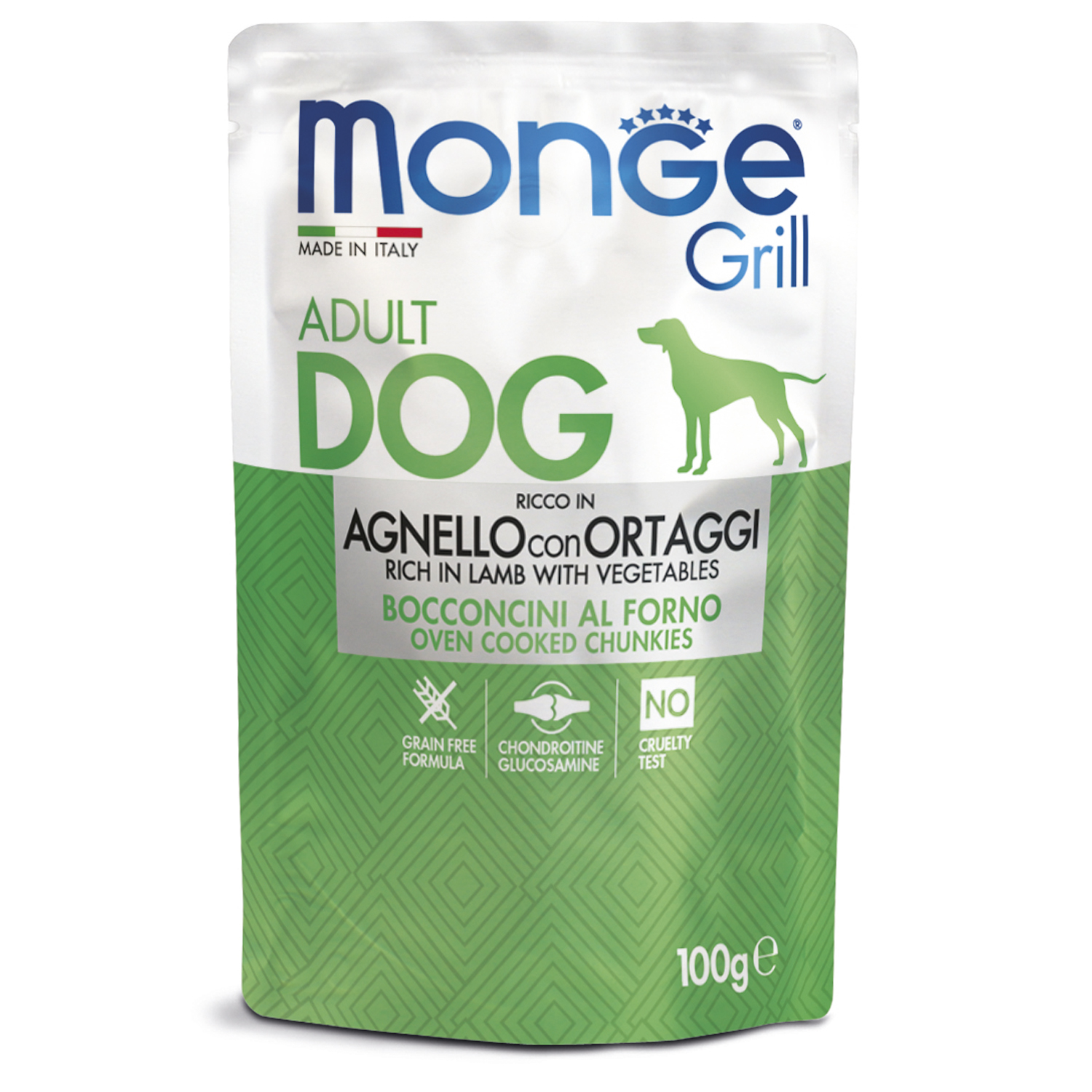 Корм для собак MONGE Dog Grill Pouch ягненок с овощами пауч 100г - фото 1