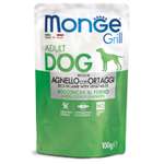 Корм для собак MONGE Dog Grill Pouch ягненок с овощами пауч 100г