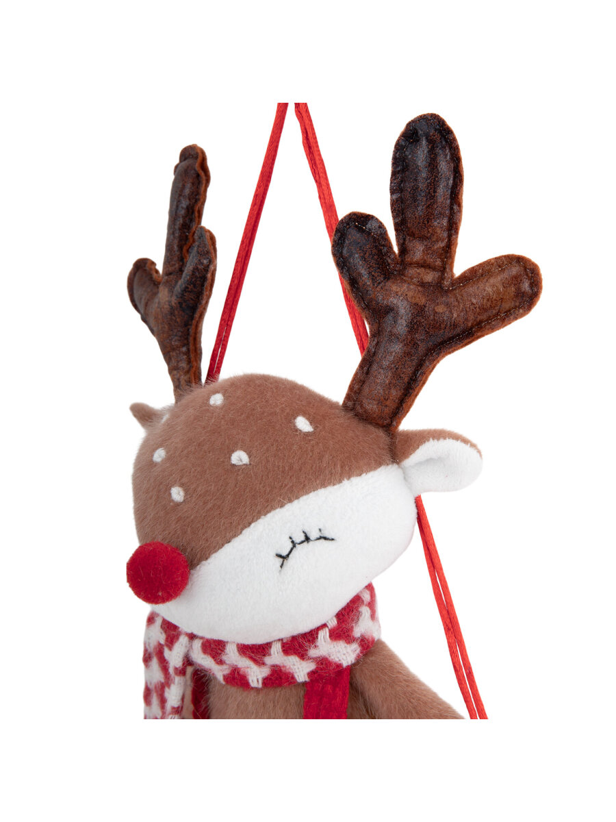 Украшение новогоднее Золотая сказка Олененок на качелях на стену и елку для дома и офиса - фото 10