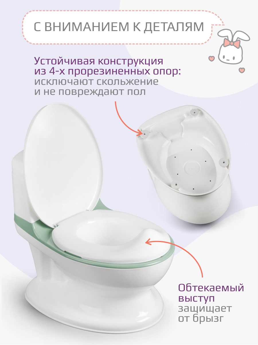 Горшок KidWick Hippo музыкальный зеленый - фото 3