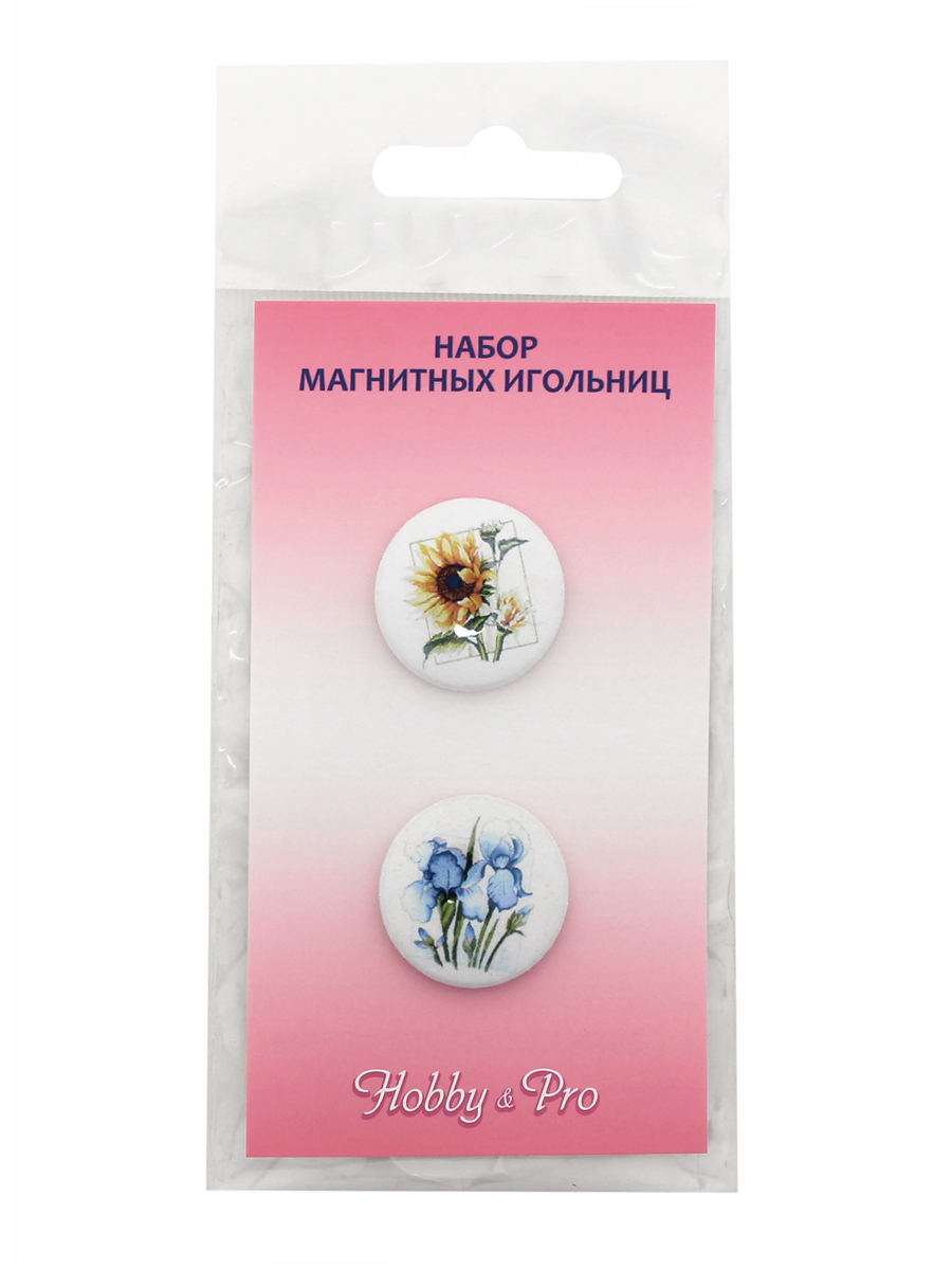 Набор магнитных игольниц Hobby Pro для рукоделия вышивания шитья Мелодия цветов диаметр 25 мм толщина 3 мм 2 шт - фото 8
